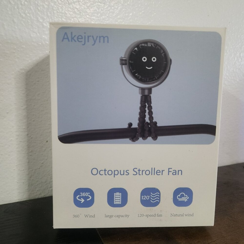 Octopus Stroller Fan Black Model A233 for Infant Toddler